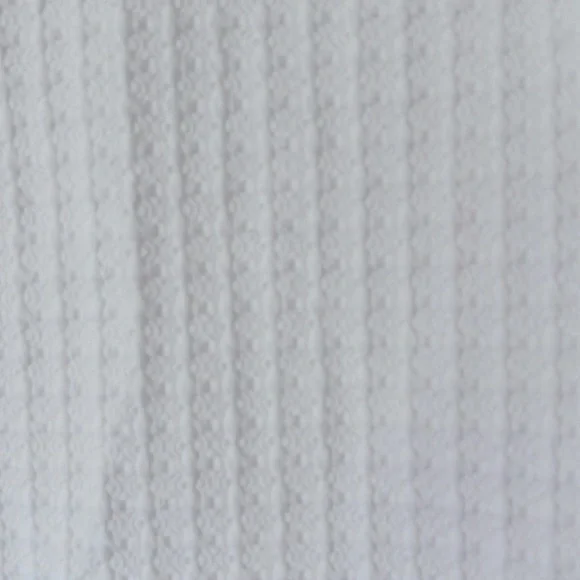 W5 Anthropologie White Waffle Knit Mock Neck Top with 3/4 Length Bell Sleeve - Picture 2 of 8